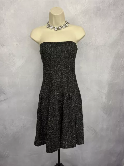 FREE PEOPLE Dress Silver Metalised Party Cocktail Evening Occasion Size UK 8