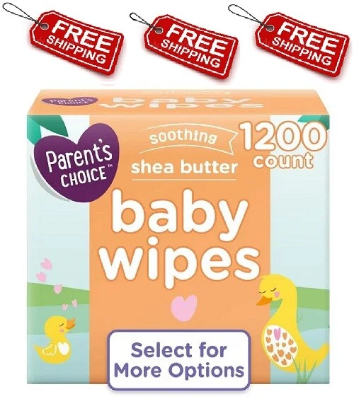 Parent's Choice Shea Butter Baby Wipes 240,900,1200 Count Fast Shipping