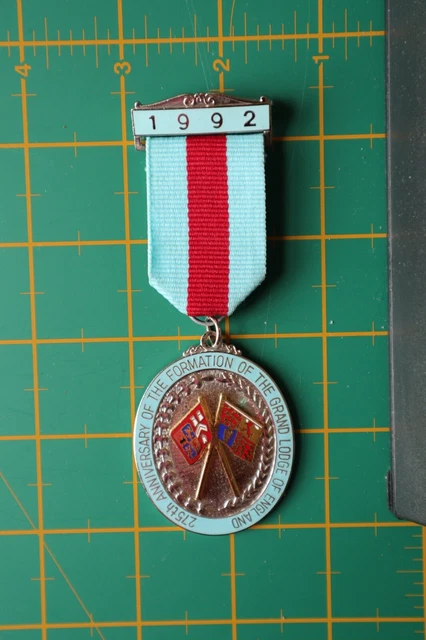 Massonico Massoni Regalia 1992 Grand Lodge Seno Gioiello Medaglia Services