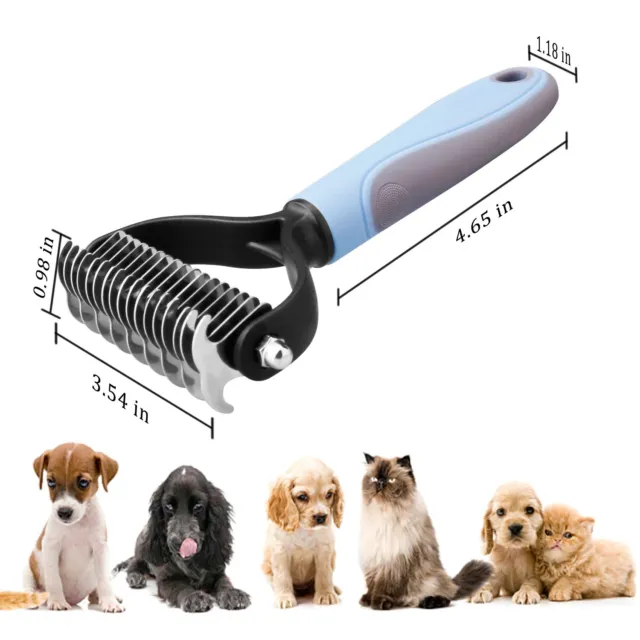 Professional 2 Sided Undercoat Dog Cat Shedding Comb Brush Pet Grooming Tool