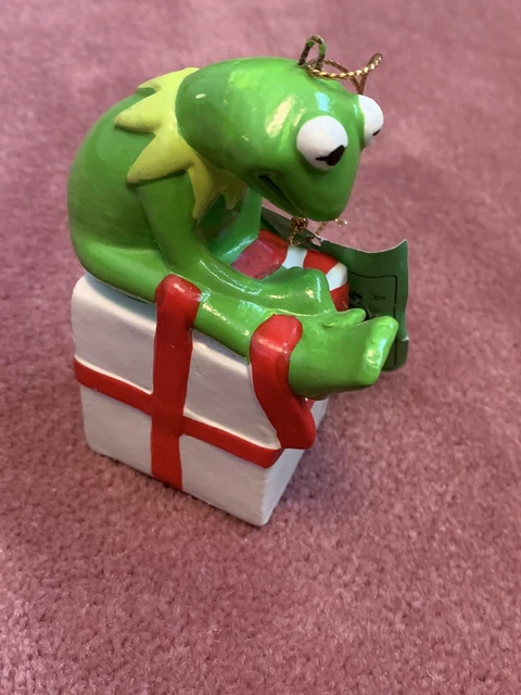 RARE 1981 Jim Hensons Muppet Xmas Ornament KERMIT Sigma Hand Painted Paper Mache