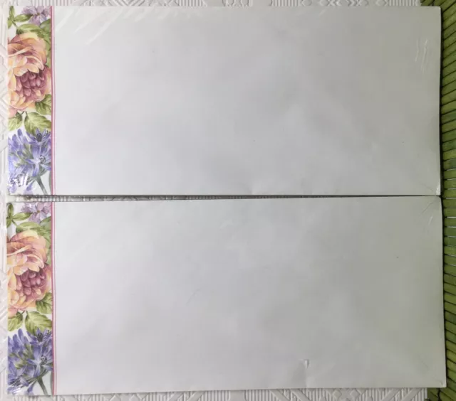 Vintage Lot of 2 Creative Papers Envelopes Floral Side Border 25/Pack CR Gibson