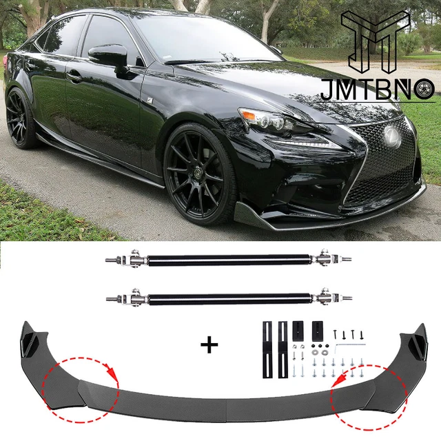 CARBON FIBER FRONT Bumper Lip Spoiler Splitter+Strut Rods For Lexus