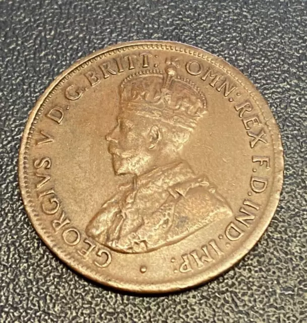 1921 - Australia - Half Penny - 1/2d Coin - King George V- R&L 1