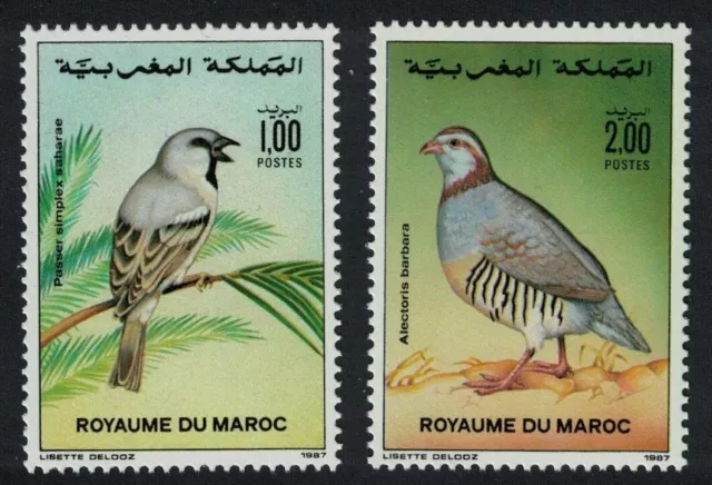 Morocco Desert Sparrow Barbary Partridge Birds 2v 1987 MNH SG#741-742