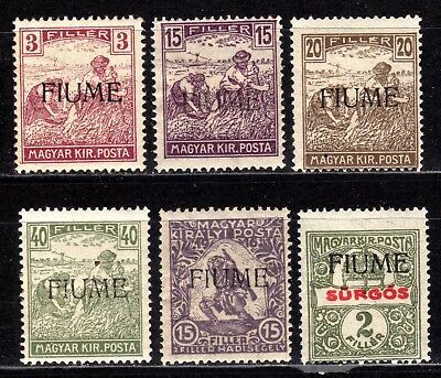 Italy - Fiume - 6 Mint Hinged Stamps