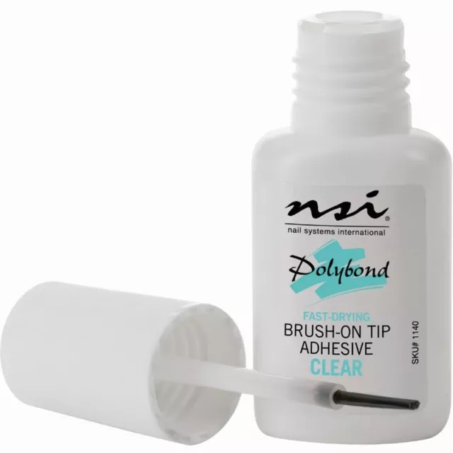 NSI Nail Glue - Polybond for Acrylic / Gel Nails 7.4ml Brush On Tip Adhesive