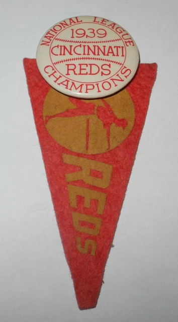 1939 Baseball Cincinnati Reds World Series NL Champions Pin Coin Pinback Pennant