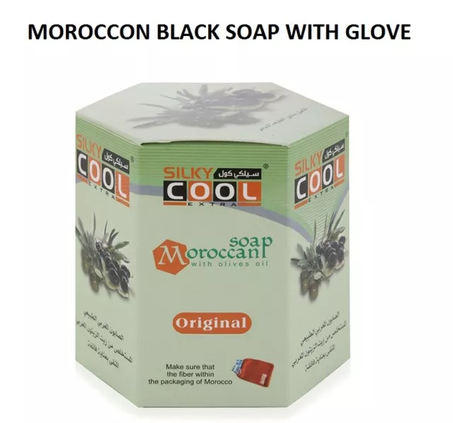 Moroccan African Black Soap with Olive Oil Kessa Glove - Dead Skin Cells Remover