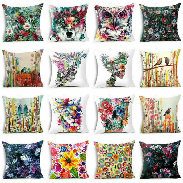 Pillow 18''*18'' Art Case Linen Cotton Sofa Throw Cushion Waist Cover