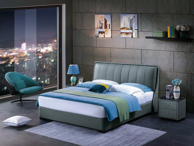Luxe Chambre à Coucher Meuble Lit 2x Table de Chevet Set Lits Hôtel 3tlg. Neuf