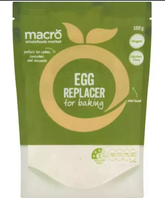 100g MACRO No Egg - Egg Replacer Mix FOR BAKING Vegan/Gluten-free/Plant-based