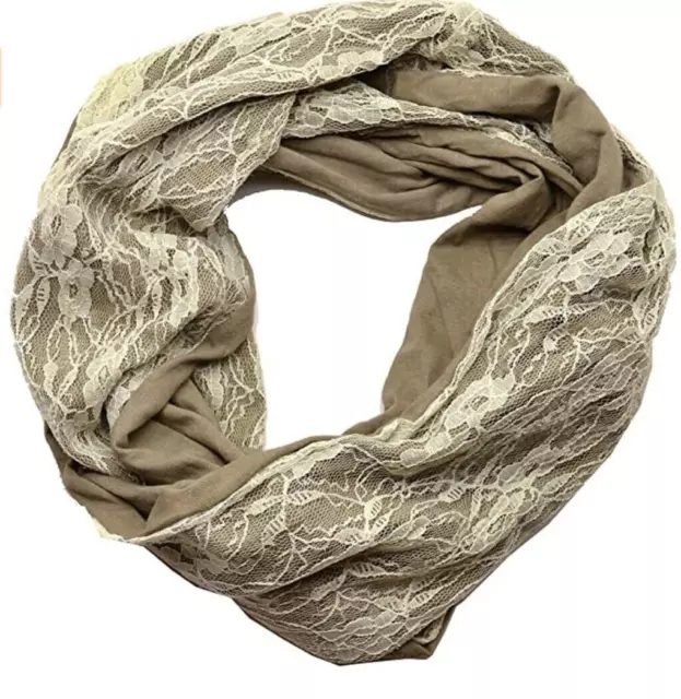 Collection XIIX Womens infinity lace fashion Scarf Natural