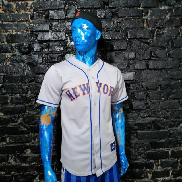 Camiseta de béisbol de Nueva York gris majestuosa poliéster talla S