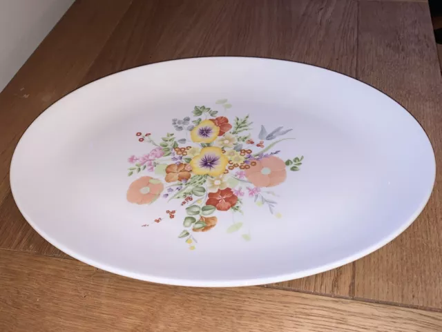 Wedgwood Summer Bouquet Large Oval Serving Platter-14”/35.5cm x 10.25”/26cm Exc