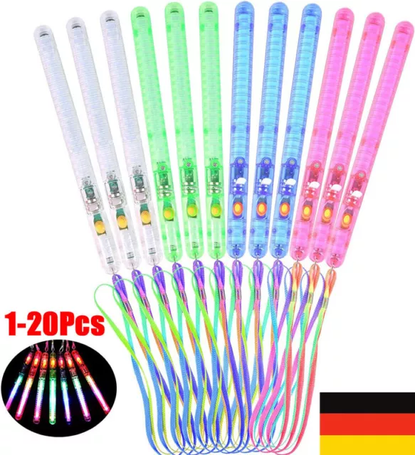 20X LED Leuchtstab Schaumstoff Glowstick mit Farbeffekten Partylicht Multi Farbe 3