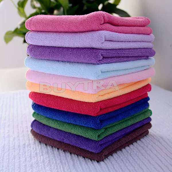 10X Microfibre Cleaning Cloth Towel Car Valeting Polishing Duster Kit.-lm