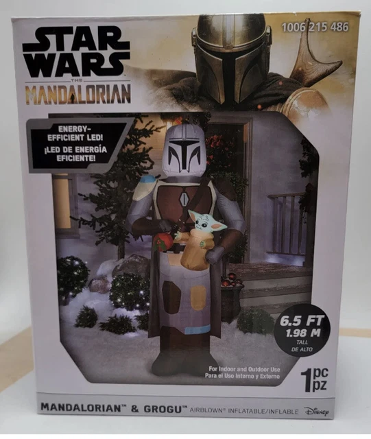 MANDALORIAN & THE Child Grogu Baby Yoda Christmas Inflatable 6.5ft NEW