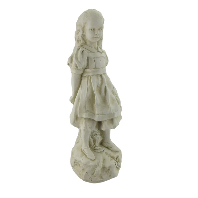 Zeckos 19 Inch Alice in Wonderland Museum White Garden Statue Zeckos 19 Inch Alice in Wonderland Museum White Garden Statue