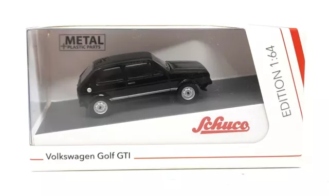 Schuco 1/64 VW Volkswagen Golf GTi Negro Modelo Coche Caja Metal