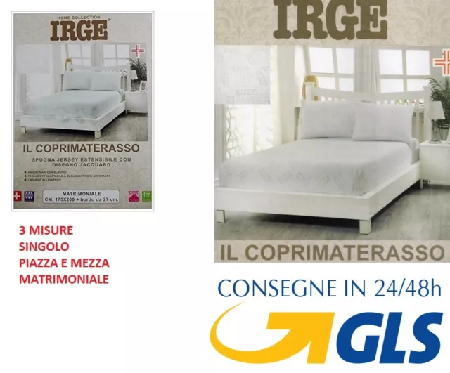 Coprimaterasso In Spugna Jersey Irge Estensibile Con Disegno Jacquard 3 Misure