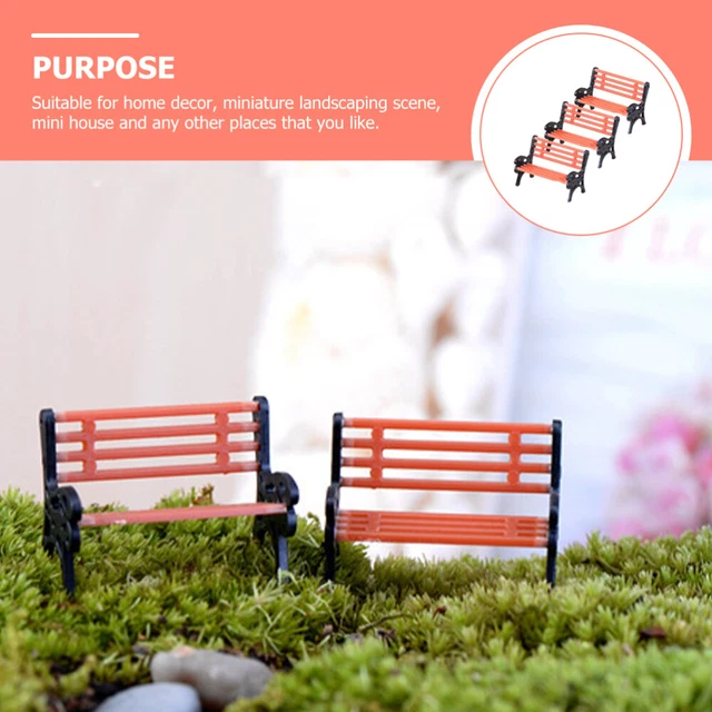 3Pcs Zarte Miniatur Garten Bänke Miniatur Park Bänke 3