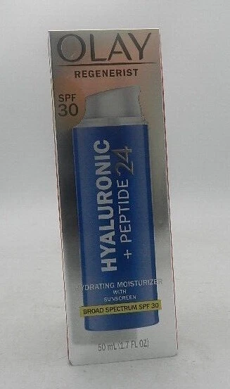Olay Regenerist SPF 30 Hyaluronic + Peptide 24 50ml Hydrate Moisturizer 06/2024^