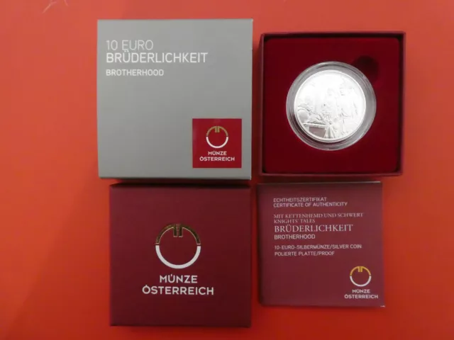 Österreich, 10 Euro, Brüderlichkeit, 2021, Silber, PP, im Etui, original