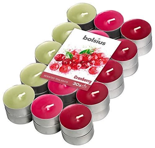 BOLSIUS Lot de 30 Bougies Chauffe-Plat parfumées à la Canneberge Multicolore ...