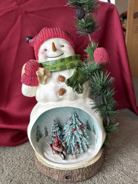 Hallmark Shady Tree Farm Grove Table Decoration Woodland Scene Lighted Snowman