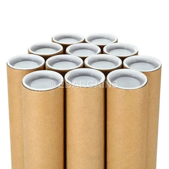18 Pack 15 Inches Kraft Shipping Tubes, Mailing Tubes with Black Caps for  Shippi