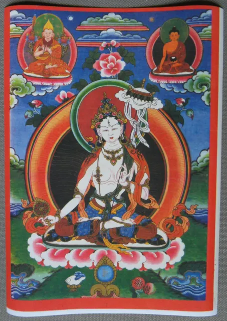 Thangka-bild friedvolle Tara mit Schirm, Sitatapatra oder Dukar Tibet Yidam