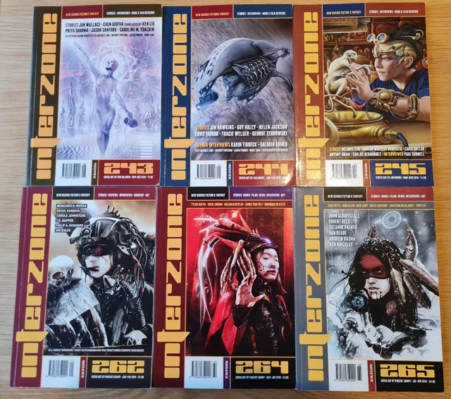 6 Interzone Magazines Nos.243,244,245,262,264 & 265 Sci-Fi Fantasy