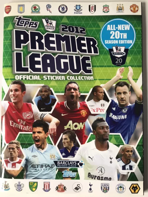 Topps Premier League 2012 football stickers complete your collection album book