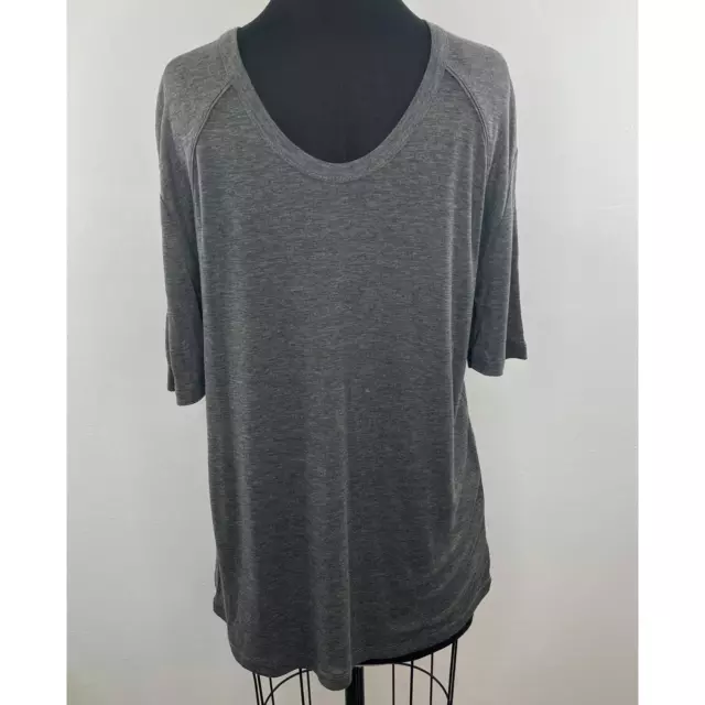 NWT T by Alexander Wang Heather Gray Raglan Short Sleeve T-Shirt Oversized Sz M