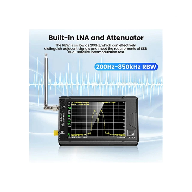 TinySA Ultra Spectrum Analyzer - 100kHz To 5.3GHz, 4 Inch Touchscreen, Built-in Signal Generator, 32GB SD Card