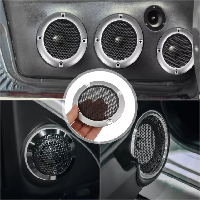 2pcs for 3" Car Speaker Grid Round Cover Silver Grid 3