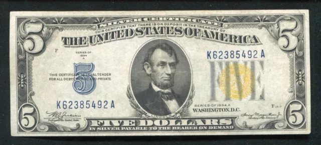 Fr. 2307 1934-A $5 Five Dollars “North Africa” Silver Certificate Extremely Fine