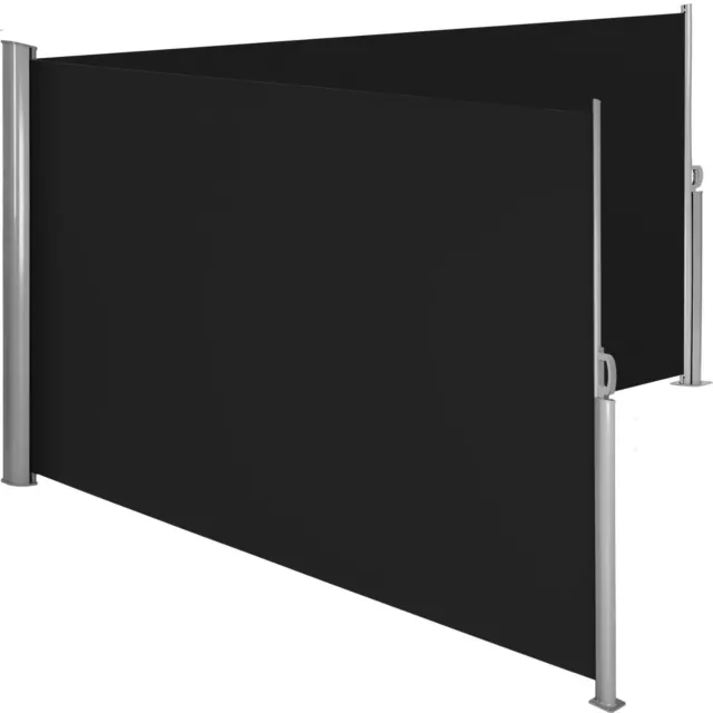 Store latéral double brise-vue abri soleil aluminium auvent rétractable noir