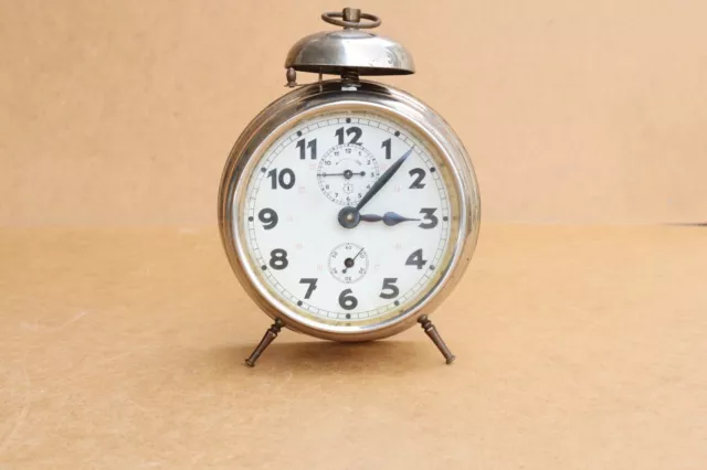Desk Clock Vintage Alarm Clock German Rare 1900's Early 20th
