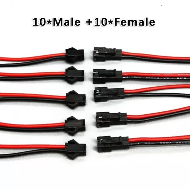 10 Teile Jst Sm 2Pin 2P Buchse Stecker Anschlußkabel Kabel For LED Streifen 10cm