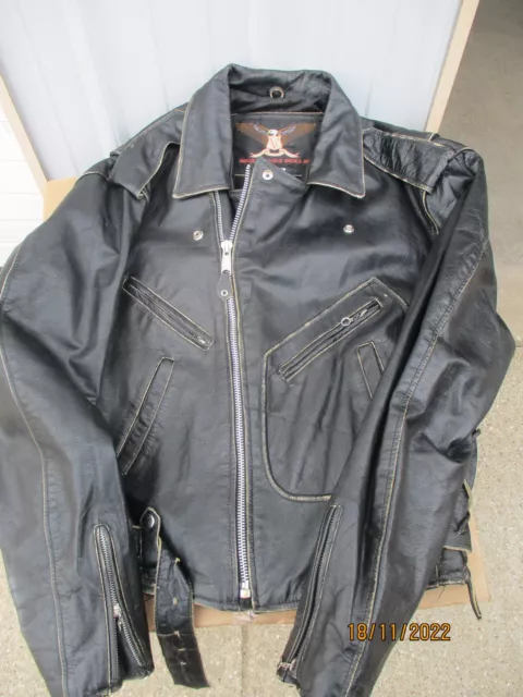 VINTAGE VANGUARD INDIAN Motorcycle Leather Jacket Men's Large $10.00 ...