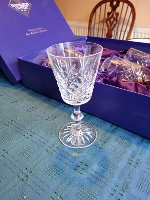 Edinburgh Crystal Star of Edinburgh Set Of 5 Wine Glasses in Original box.