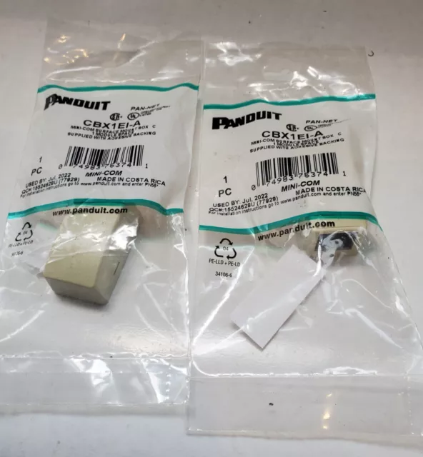 NEW lot of 2 Panduit CBX1EI-A  Mini-Com Surface Mount Box C 1 Module Space