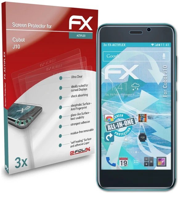Protecteurs D'écran AtFoliX Pour Cubot J20 - Lot De 3 Films FX-ActiFleX - Anti-chocs Et Anti-rayures - Neuf
