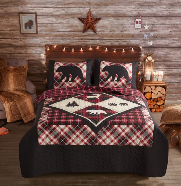 Virah Bella - Diamond Bear Lodge- Lightweight Reversible Quilt Set