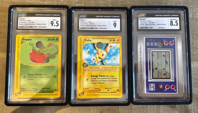 Exploding Manhole POKÉMON DEMO HOLE Punched 3 Card Glossy Set Pichu, Hoppip, Manhole Mint ...