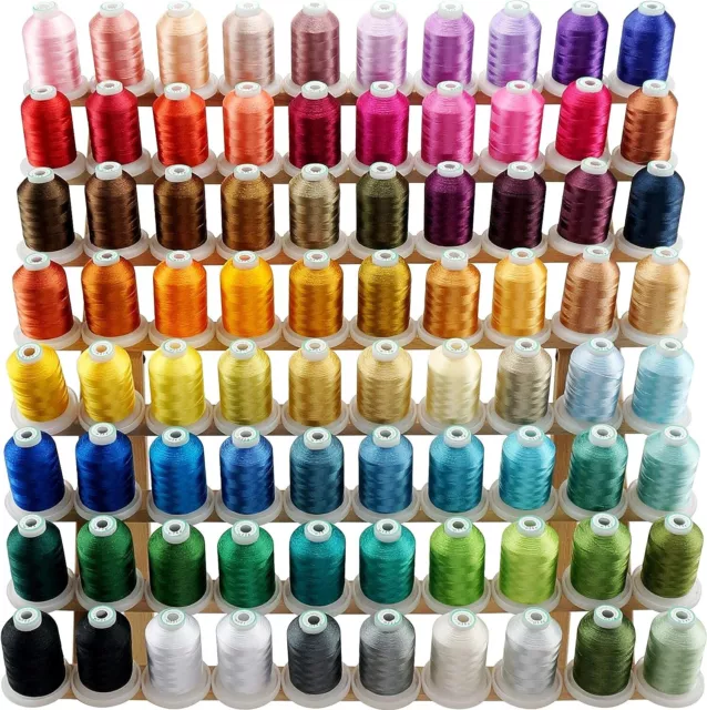 80 Spools Polyester Embroidery Thread Kit - 1000M - Janome Compatible New