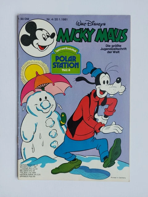 Ehapa - Micky Maus Nr. 4 / 20.01.1981 - Top Zustand / Z1 (mit Beilage)