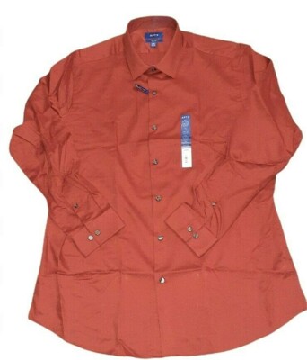 Apt.9 Easy Care Button Up Dress Shirt Mens XL Long Sleeve Slim Fit   b56